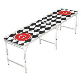 DIYカラーズハーレクインSV Whtブラックレッド ビアポンテーブル