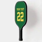 DIYカラーズフォレストグリーンイエロースポーツチームジャージー ピックルボールラケット (左)