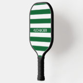 DIYカラーズフォレストGr白ストライプ色名モノグラムS ピックルボールラケット (左)