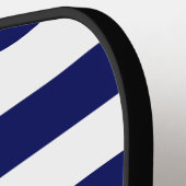 DIYカラーズブルー白ストライプ色名モノグラムS ピックルボールラケット (左詳細)