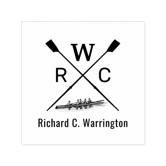 DIYカラーズメンズローイングクルーブレードボートイニシャルNm セルフインキングスタンプ (デザイン)