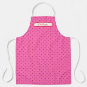 DIYカラーズレッドホットピンク水玉模様パター点々のあるン エプロン (正面)