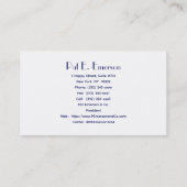 DIYカラーズヴィンテージルアールデコプルメパターン 名刺 (裏面)