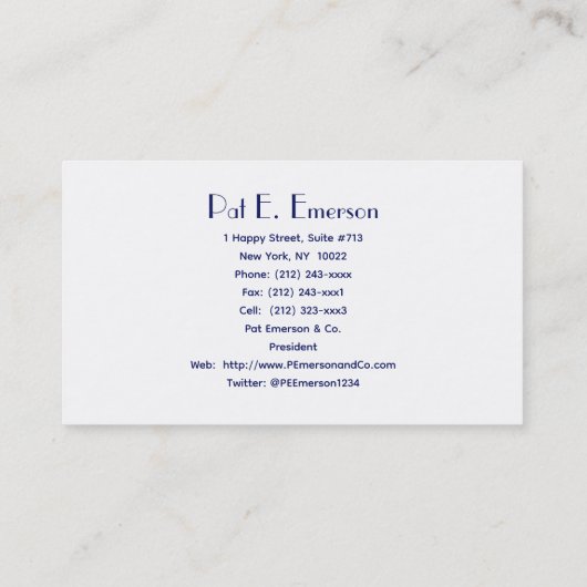 DIYカラーズヴィンテージルアールデコプルメパターン 名刺 (裏面)