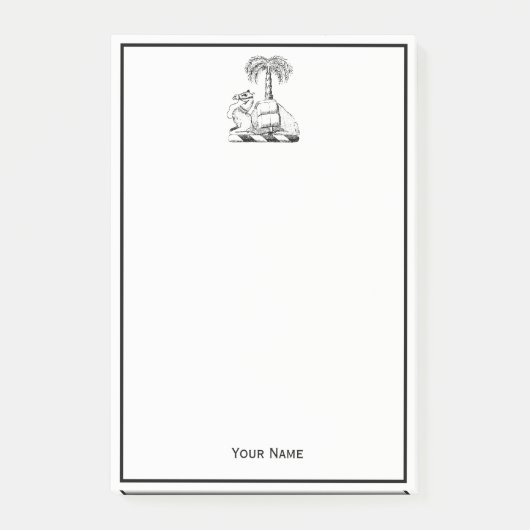 DIYカラーズ名門私立校風のヘラルディックラクメルパームツリー ポストイット (正面)