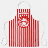 DIYカラーズ縦ストライプ赤ホワイトアイスクリーム エプロン (正面)