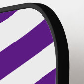 DIYカラーパープルホワイトストライプ名モノグラムS ピックルボールラケット (左詳細)