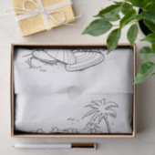 DIYカラービーチテーマシェル、ヤシの木 – 黒 薄葉紙 (ギフト)