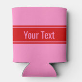 DIYカラーピンク#3、赤いリボン名モノグラムS 缶クーラー (裏面)