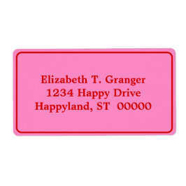 DIYカラーフレーム付きピンク#3赤 ラベル