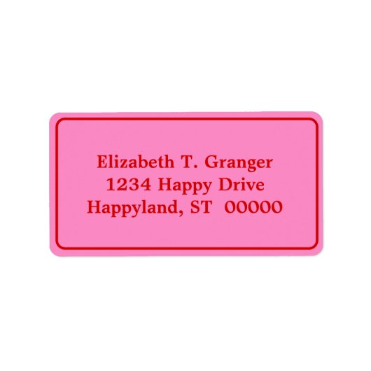 DIYカラーフレーム付きピンク#3赤 ラベル (正面)