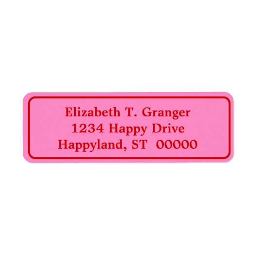 DIYカラーフレーム付きピンク#3赤 ラベル (正面)