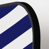 DIYカラーブルーストライプリボン青HPinkリボン白BG S ピックルボールラケット (左詳細)