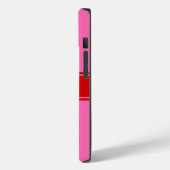 DIYカラーホットピンク、赤リボン名モノグラムS Case-Mate iPhoneケース (裏面 / 左)