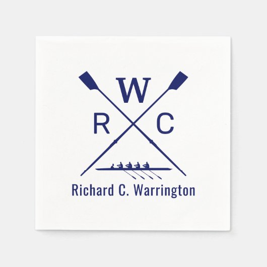 DIYカラーボートのクルーブレード漕ぐボート名Ini スタンダードカクテルナプキン (正面)