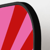 DIYカラーレイズ日が差すことレッドホットピンクS ピックルボールラケット (左詳細)