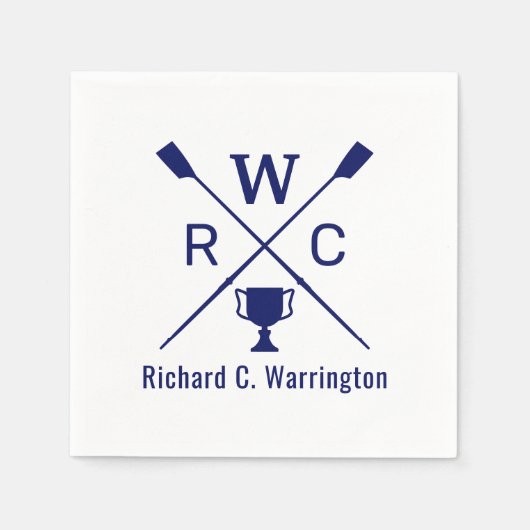 DIYカラーローイングクルーブレード漕ぐトロフィー名Ini スタンダードカクテルナプキン (正面)