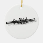 DIYカラー女性漕ぎ手クルーチームスポーツ セラミックオーナメント (正面)