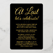 DIYカラー最後の結婚お祝い1写真 箔招待状 (正面)