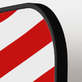 DIYカラー赤い白ストライプ色の名前Monogram S ピックルボールラケット (左詳細)