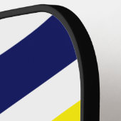 DIYカラー4ストライプ色レッドブルーイエローグリーンホワイト ピックルボールラケット (左詳細)