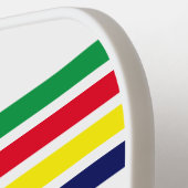 DIYカラー4ストライプ色レッドブルーイエローグリーンホワイト ピックルボールラケット (左詳細)