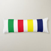 DIYカラー4ストライプ色レッドブルーイエローグリーンホワイト ボディピロー (裏面)