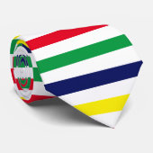 DIYカラー4ストライプ赤青黄緑白 ネクタイ (ロール)