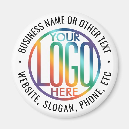DIYカラー |あなたのビジネスロゴのプロモーションラウンド マグネット (正面)