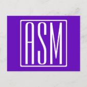 DIYカラー | はっきりした 3モダンイニシャル ポストカード (正面)