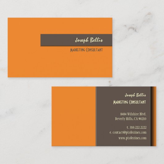DIYカラー / オレンジ+ブラウン 名刺 (正面/裏面)