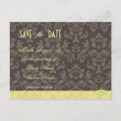 DIYカラー/ダマスク, 結婚式おめでとう写真ポストカード 案内ポストカード (裏面)