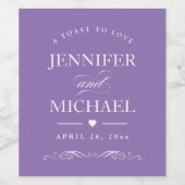 (DIYカラー)トーストへラブー結婚式の引き出物 ワインラベル (シングルラベル)