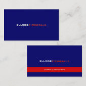 DIYカラー+フォント名刺/ネイビーブルー 名刺 (正面/裏面)