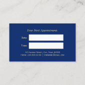 DIYカラー | フローラ金ゴールド美しいサロンアポイントメント 予約カード (裏面)