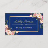 DIYカラー | フローラ金ゴールド美しいサロンアポイントメント 予約カード (正面)