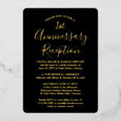 DIYカラー 1周年 ウェディング レセプション フォト 箔招待状 (正面)