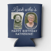 DIYカラー・70歳の誕生日パーティー2枚の写真 缶クーラー (正面)