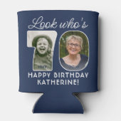 DIYカラー・70歳の誕生日パーティー2枚の写真 缶クーラー (裏面)