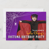 DIYキッズハロウィーン衣装写真誕生パーティー 招待状 (正面)