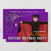 DIYキッズハロウィーン衣装写真誕生パーティー 招待状 (正面/裏面)