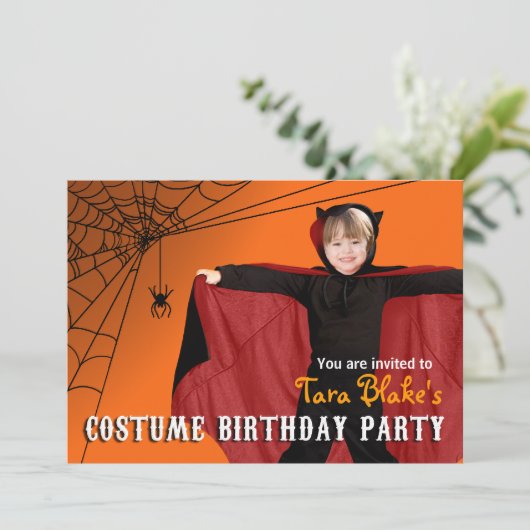 DIYキッズハロウィーン衣装写真誕生パーティー 招待状 (スタンド正面)