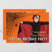 DIYキッズハロウィーン衣装写真誕生パーティー 招待状 (正面/裏面)
