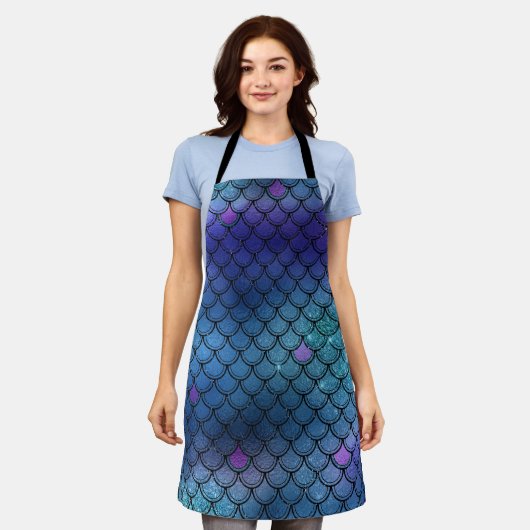 DIYクリエイトアウンマーメイドグリッターママガールフレンド エプロン (着用した状態)