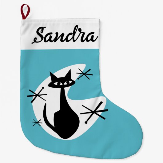 DIYクリスマスストッキング – アトミックエイジキャットスターバスト ラージクリスマスストッキング (正面)