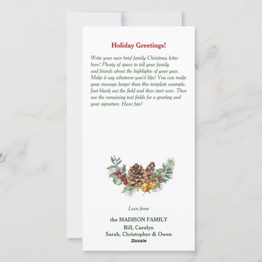 DIYクリスマスレターと写真テンプレート シーズンカード (裏面)