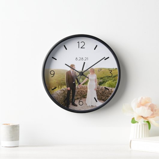 DIYクロック |写真カスタム、名前、文字 壁時計 (ホーム)