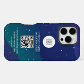 DIYグラデーションビジネスロゴQRコードiPhoneケース iPhoneケース (裏面横)