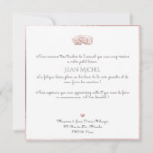 DIYゴールドのイニシャル デザイン お礼 招待状 (裏面)