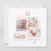 DIYゴールドのイニシャル デザイン お礼 招待状 (正面)